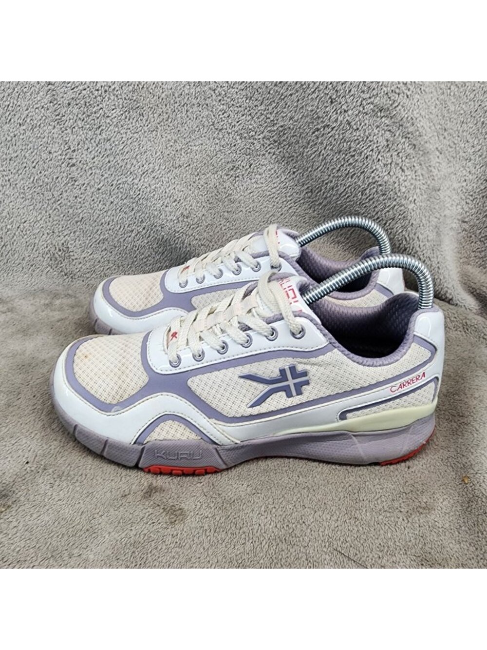 Kuru Shoes Womens Size 7.5 Carrera White Purple Lace Up Sneakers *Read*
